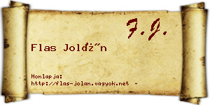 Flas Jolán névjegykártya